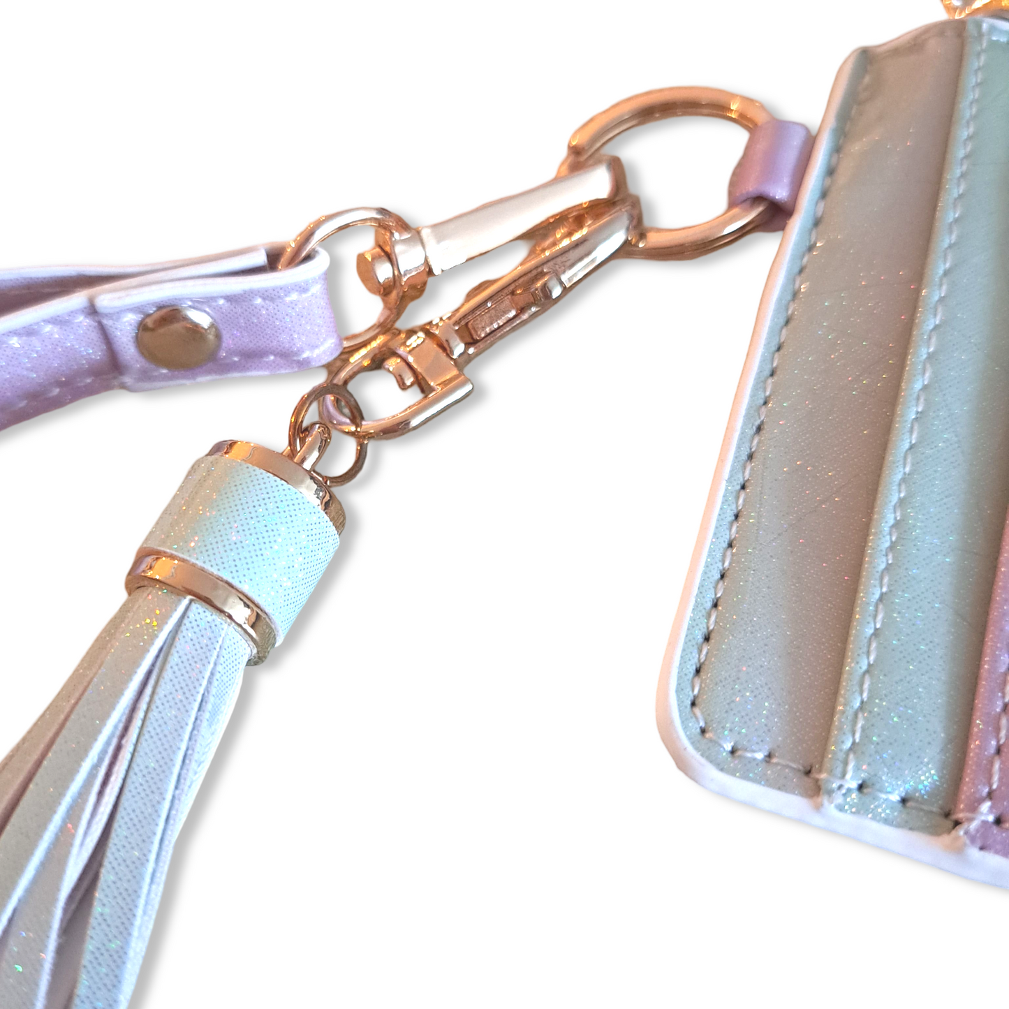 1000088888 CLOUDY PINK CARD HOLDER KEYRING WRISTLET