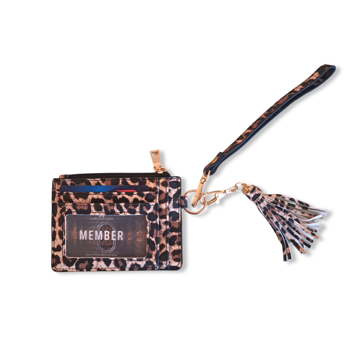 1000088900 1000088898 Leopard Print Card Holder Wristlet