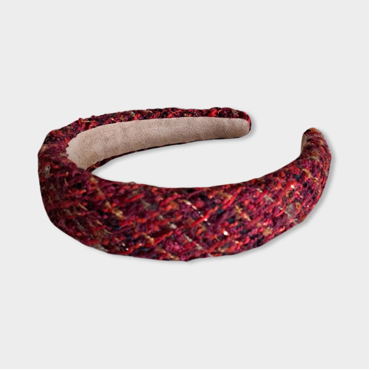 1000044656 RED TWEED ALICE HEADBAND