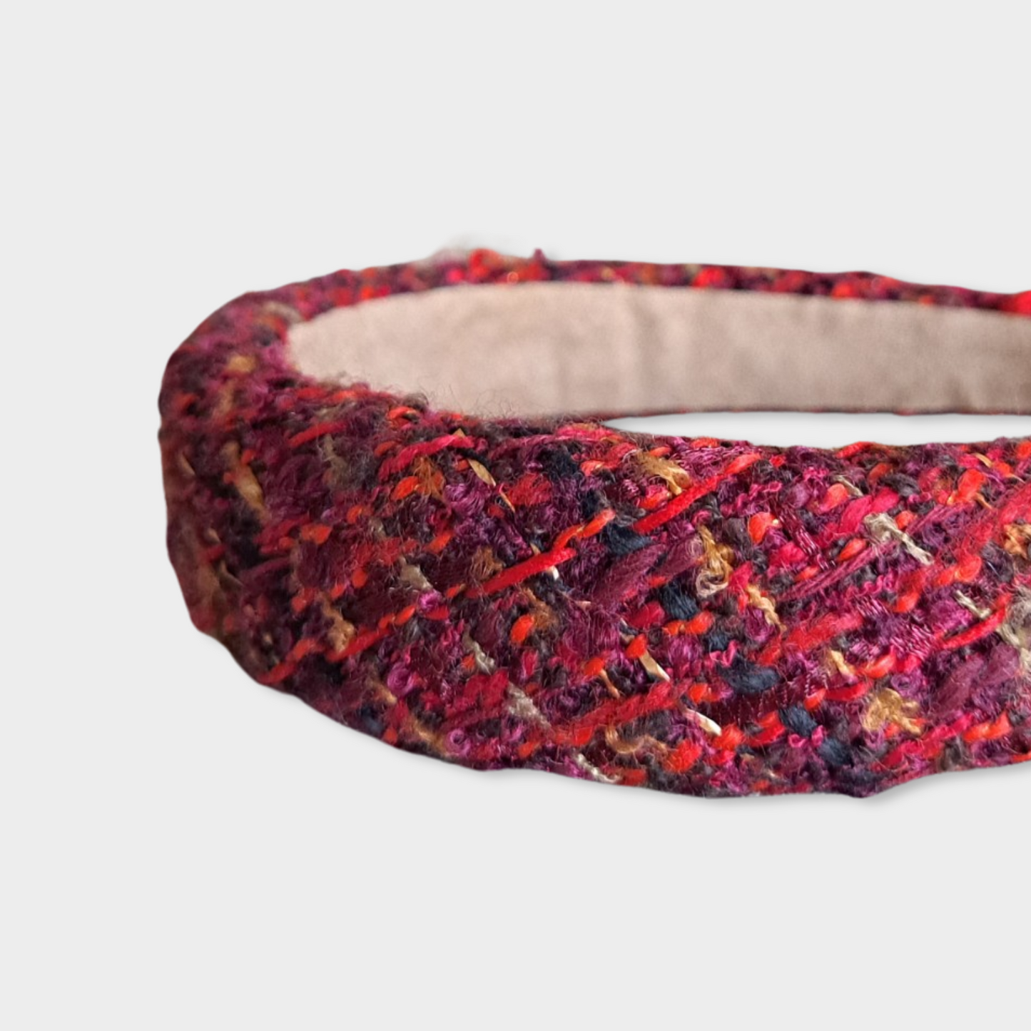 1000044657 RED TWEED ALICE HEADBAND