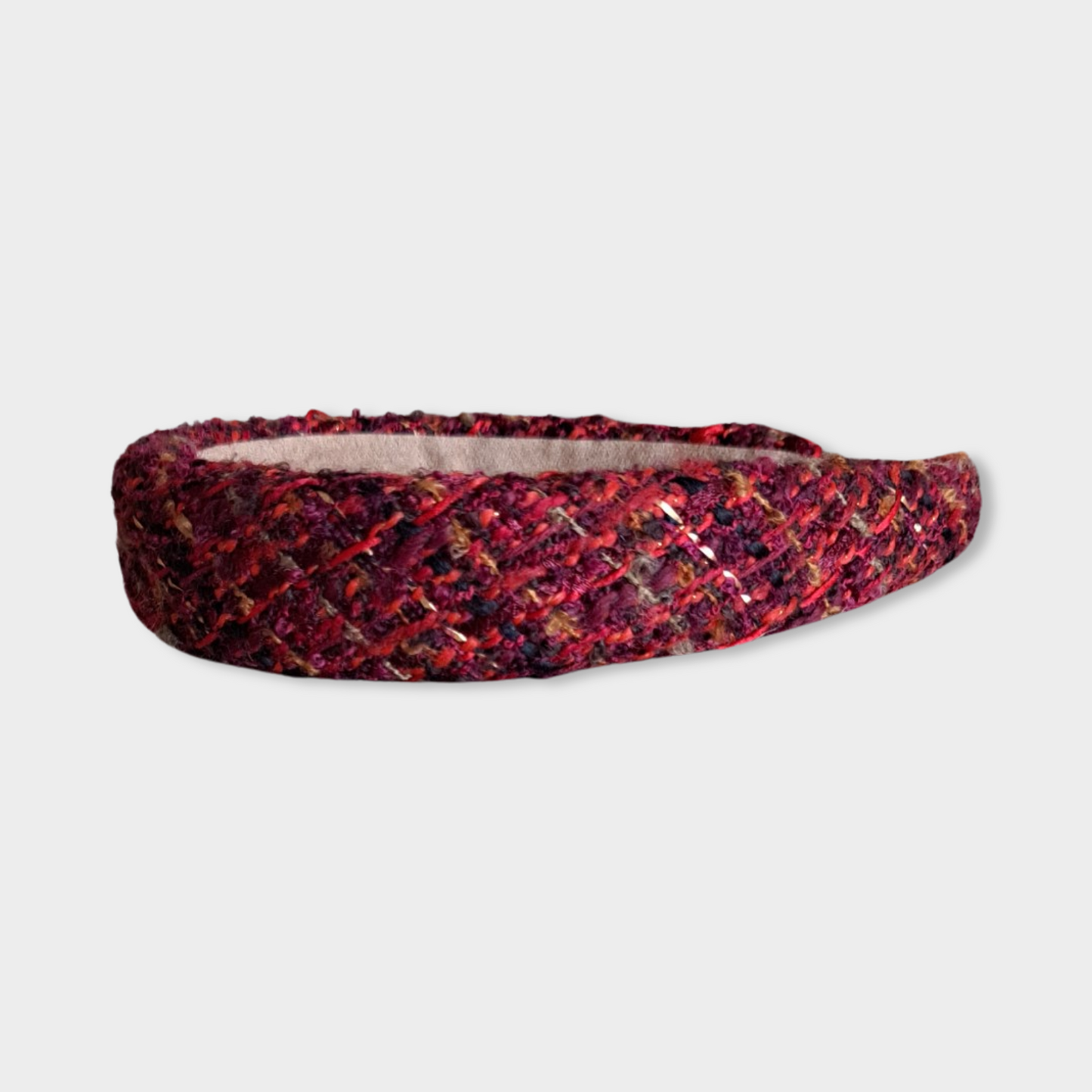 1000044660 RED TWEED ALICE HEADBAND