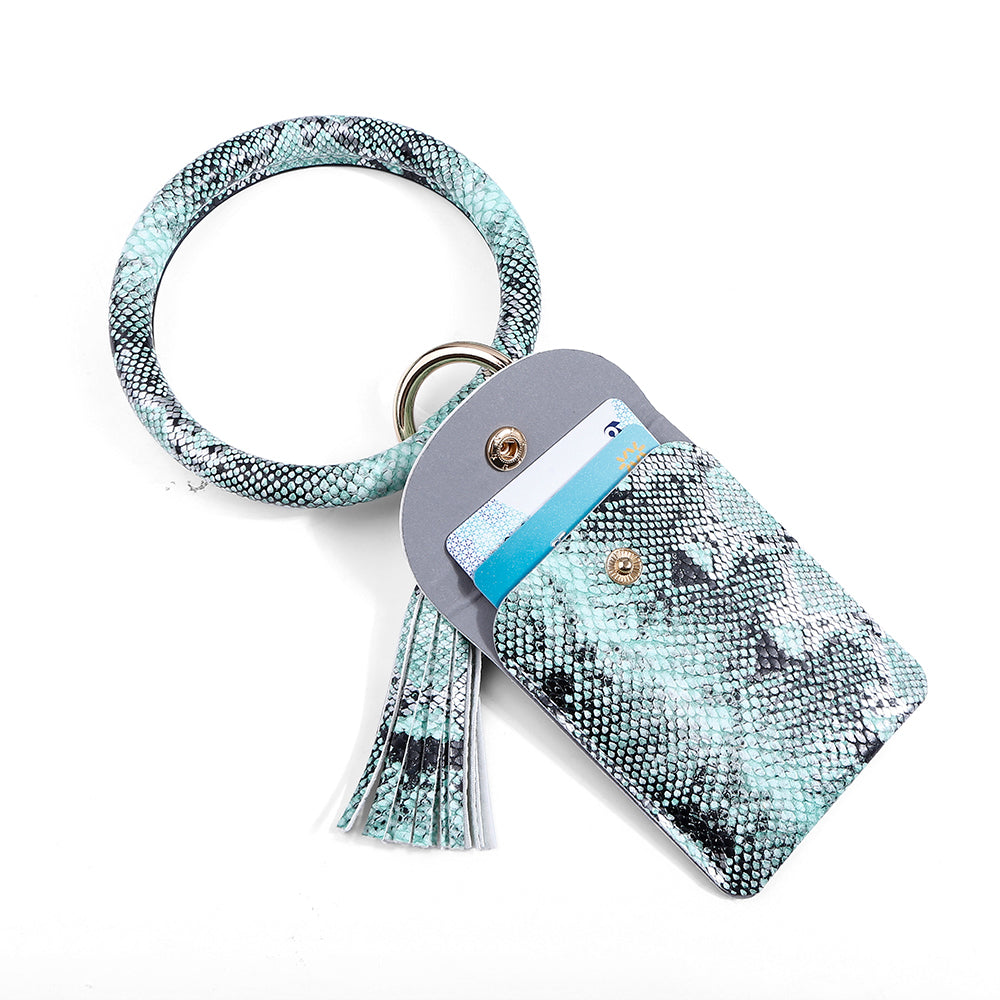 GREEN SNAKE CARD HOLDER KEYRING WRISTLET 3