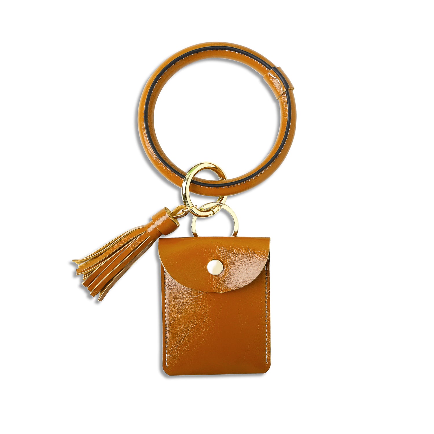 TAN CARD HOLDER KEYRING WRISTLET DUCKSESSORY