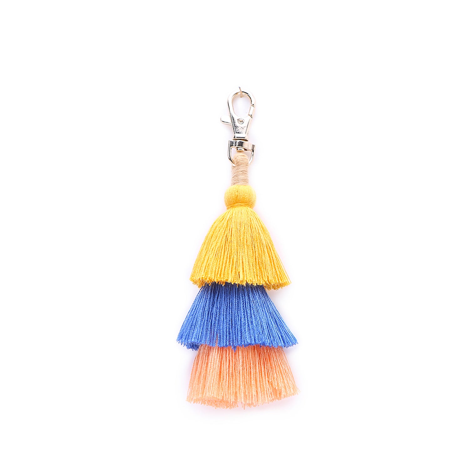 Ducksessory-Tricolour Yellow and More Cotton Single Tassel Bag Charm