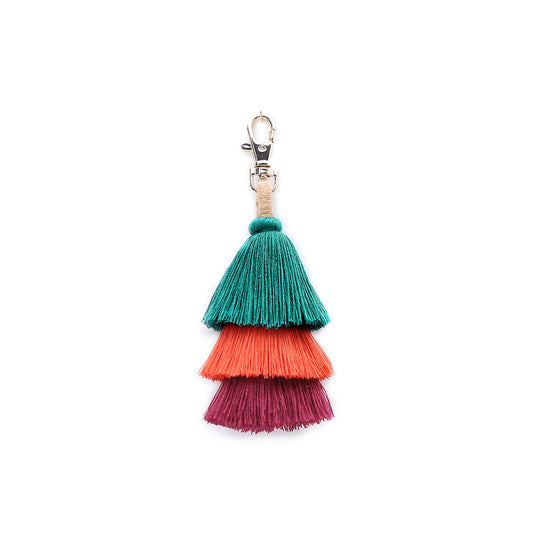 Ducksessory-Tricolour Teal and More Cotton Single Tassel Bag Charm