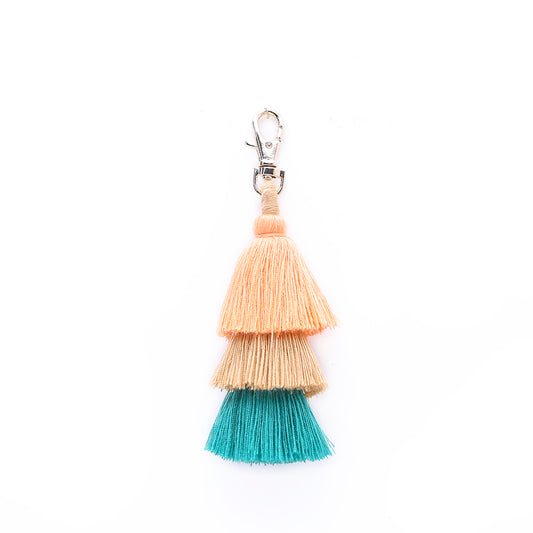 Ducksessory-Tricolour Pink and More Cotton Single Tassel Bag Charm